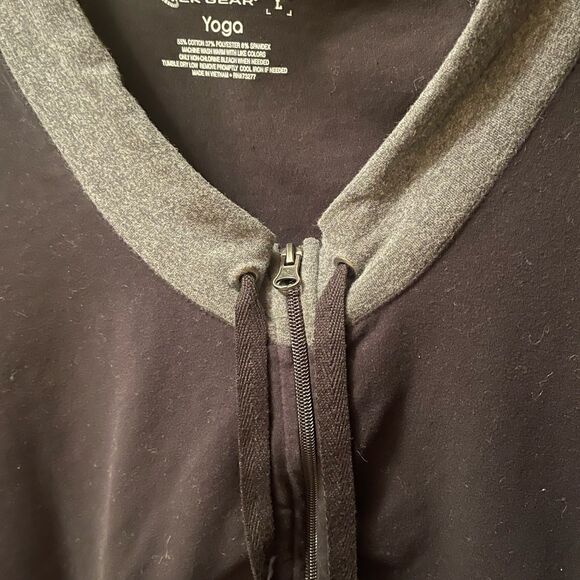 Tek Gear Yoga Large Black and Gray Zip up Hoodie - Picture 3 of 4